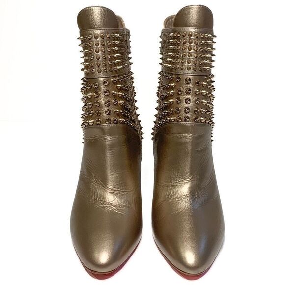 Christian Louboutin Calfskin Perle Spike Hongroise 85 Ankle Boots EU 38.5 US 8.5 - Picture 3 of 11
